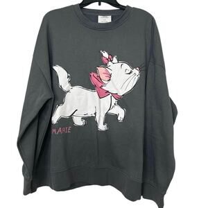 Disney Classics Aristocats Marie Sweatshirt 2XL Gray Oversized Cozy Graphic